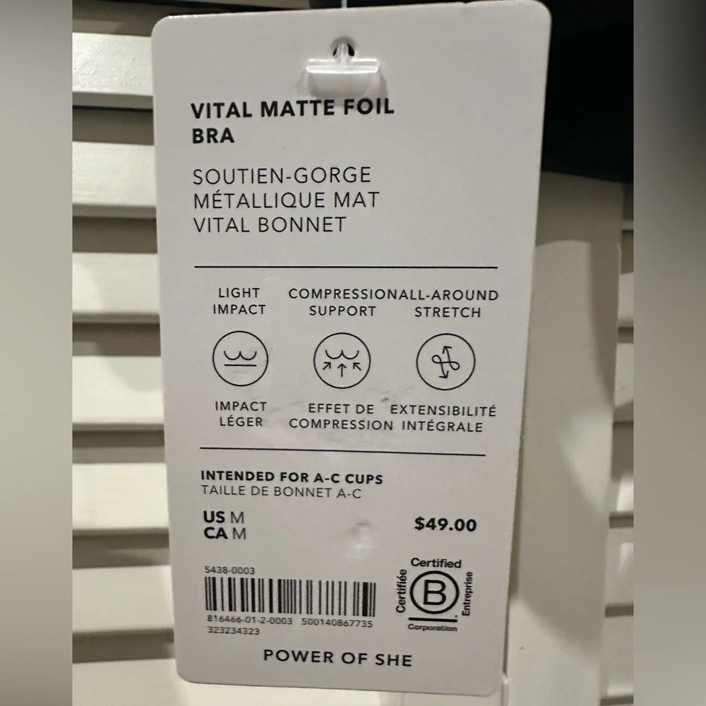 NWT Athleta Vital Matte Foil Bra - Picture 4 of 4